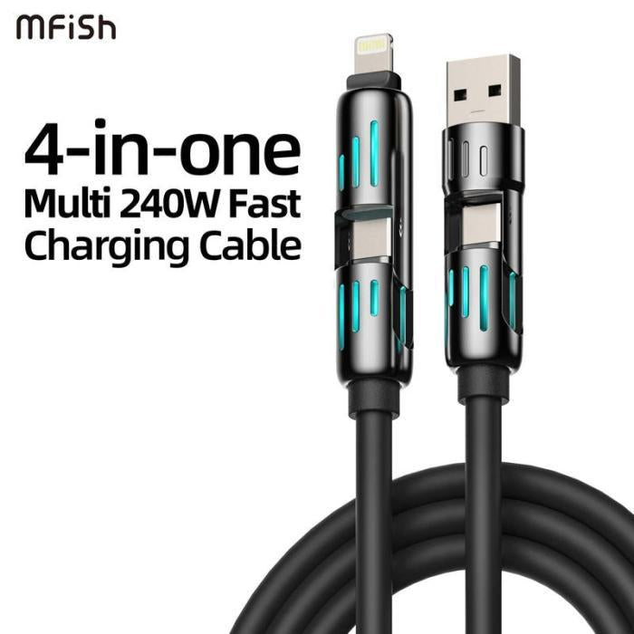 Multi USB Fast Charging Cable 4-in-1 (Max. 240W)