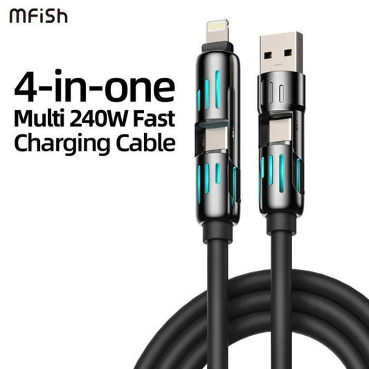 Multi USB Fast Charging Cable 4-in-1 (Max. 240W)
